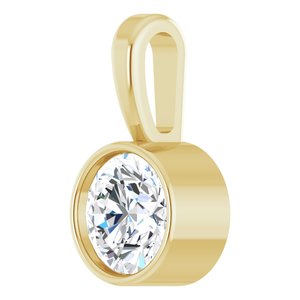 14K Yellow Gold Round 4Mm Gh Si1-Si2 1/4 Ct Lab-Grown Diamond Solitaire Bezel-Set Pendant