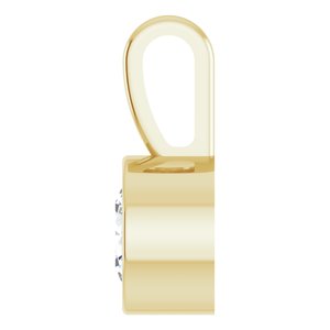 14K Yellow Gold Round 4Mm Gh Si1-Si2 1/4 Ct Lab-Grown Diamond Solitaire Bezel-Set Pendant