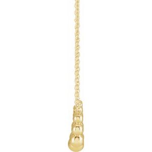 14K Yellow Gold 12 X 12 Mm 18 In Polished Beaded Circle Necklace