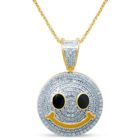 10K Yellow Gold 0.24-0.27 Cttw Diamond Emoji Charm