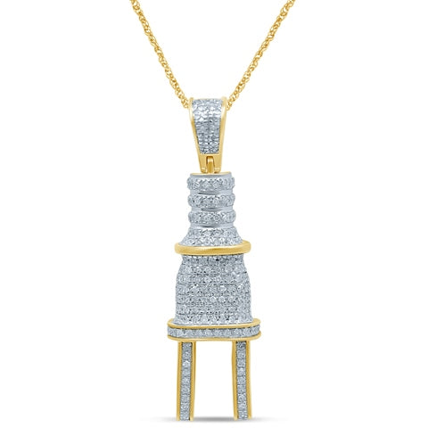 10K Yellow Gold 0.34-0.40 Cttw Diamond Plug Charm