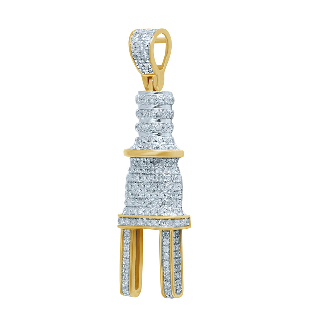 10K Yellow Gold 0.34-0.40 Cttw Diamond Plug Charm