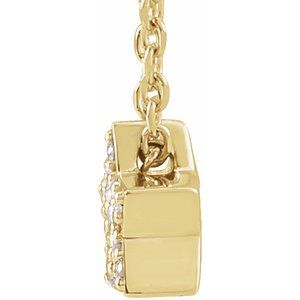 14K Yellow Gold Round 1.3Mm G-H I1 .04 Ctw Natural Diamond Star Necklace, Length: 18 In
