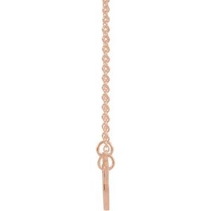 14K Rose Gold Mother-Daughter 21.5 X 8 Mm 18 In Polished Stick Figure Family Necklace