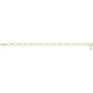 14K Yellow Gold Round .8Mm G-H I1 Natural Diamond Link Bracelet, Length: 7 In