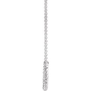 Sterling Silver 14.2 Mm 18 In Polished Rope Circle Necklace