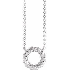 Sterling Silver 9.4 Mm 18 In Polished Rope Circle Necklace