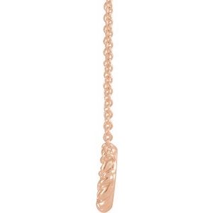 14K Rose Gold 9.4 Mm 18 In Polished Rope Circle Necklace