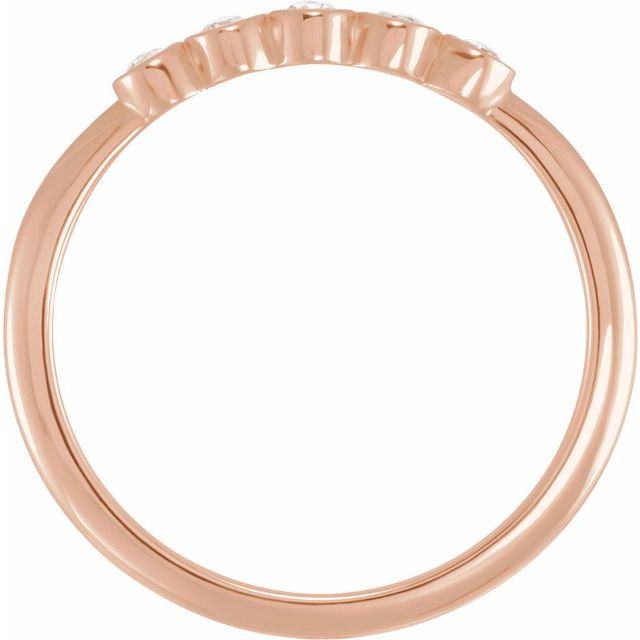 14K Rose Or Yellow Or White Gold Round 2 Mm Polished 1/8 Ctw Natural Diamond 5-Stone Rose-Cut Ring, Size 7