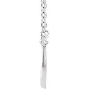 14K White Gold 10.67 X 10.3 Mm 18 In Polished Open Circle Necklace