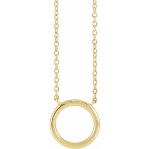 14K Yellow Gold 10.67 X 10.3 Mm 18 In Polished Open Circle Necklace