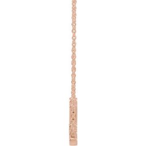 14K Rose Gold 35.32 X 8.25 Mm 18 In Polished "Believe" Necklace