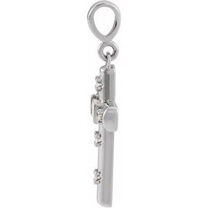 14K White Gold Straight Baguette 3.25 X 2Mm Ghi Si2-Si3 1/8 Ctw Natural Diamond Cross Pendant