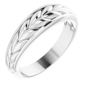14K White Gold Polished Braided Pattern Ring Size 10