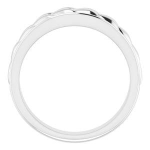 14K White Gold Polished Braided Pattern Ring Size 10