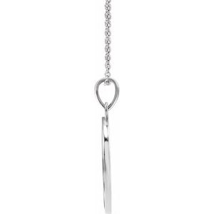 Sterling Silver Love 26.34 X 18 Mm 16-18 In Polished "Love" Engraved Necklace