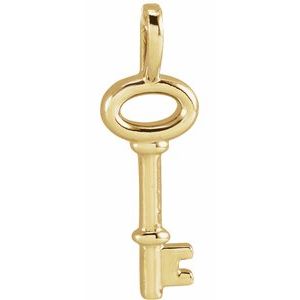 14K Yellow Gold 20 X 6.5 Mm Polished Key Pendant
