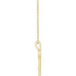 14K Yellow Gold 20 X 6.5 Mm 16-18 In Polished Key Necklace