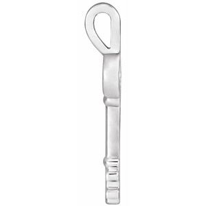 14K White Gold 20 X 6.5 Mm Polished Key Pendant