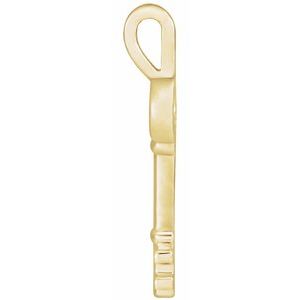 14K Yellow Gold 20 X 6.5 Mm Polished Key Pendant