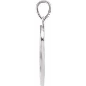14K White Gold Hope 26.34 X 18 Mm Polished "Hope" Engraved Pendant