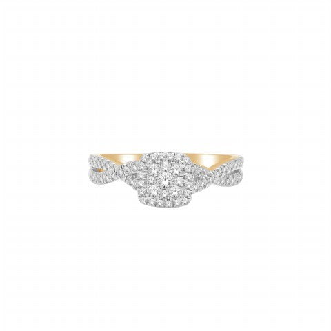 10K Yellow Or White Gold 0.50 Cttw Diamond Ladies Ring