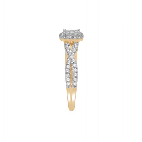 10K Yellow Or White Gold 0.50 Cttw Diamond Ladies Ring
