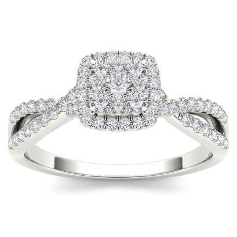 10K Yellow Or White Gold 0.50 Cttw Diamond Ladies Ring