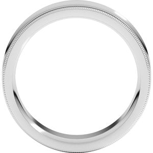 14K White  Gold 7 Mm  Milgrain Concave Comfort Fit With Edge Band Size 12