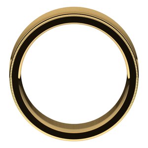 14K Yellow  Gold 9 Mm  Milgrain Concave Comfort Fit With Edge Band Size 4.5