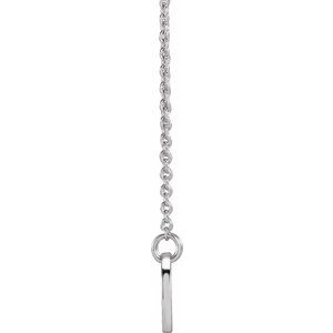 14K White Gold Father-Son-Mother 21.5 X 8 Mm 18 In Polished Stick Figure Family Necklace
