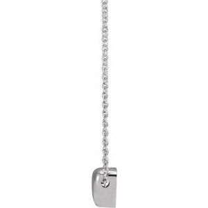 Sterling Silver  Puffed Heart Necklace, Length: 18 In