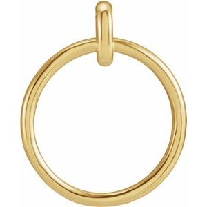 14K Yellow Gold 22.05 X 18.29 Mm Polished Circle Pendant