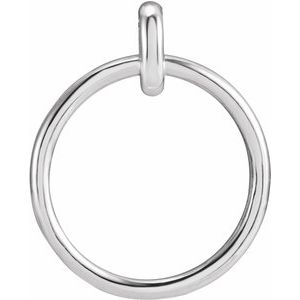14K White Gold 22.05 X 18.29 Mm Polished Circle Pendant