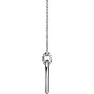 Sterling Silver 22.05 X 18.29 Mm 16-18 In Polished Circle Necklace