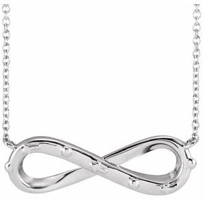 Sterling Silver 23.84 X 7.25 Mm 18 In Polished Infinity Rosary Necklace
