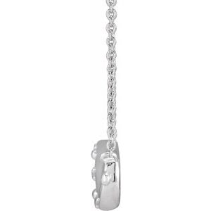 14K White Gold 23.84 X 7.25 Mm 18 In Polished Infinity Rosary Necklace