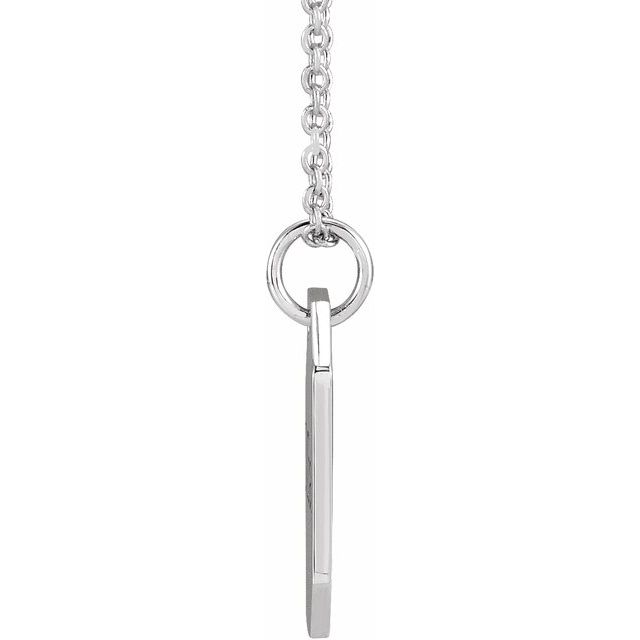 14K White Gold 16.37 X 9.17 Mm 16-18 In Polished Engravable Dog Tag Necklace