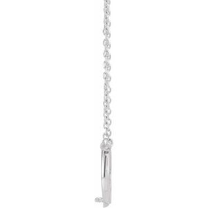 14K White Gold Pearl 3 Mm  Solitaire Necklace Mounting, Length: 18 In