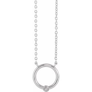 14K White Gold Pearl 3 Mm  Solitaire Necklace Mounting, Length: 18 In