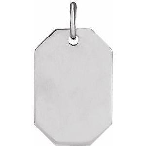 Sterling Silver 16.37 X 9.17 Mm Polished Dog Tag Pendant