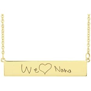 18K Yellow Vermeil 34 X 6 Mm 17.5 In Polished Be Posh Engravable Rectangle Necklace
