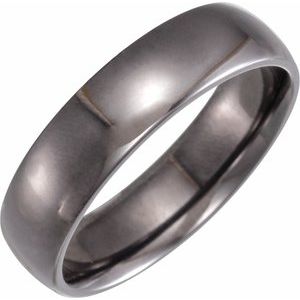 Tantalum 6 mm Half Round Comfort-Fit Size 10.5