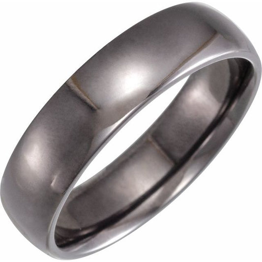 Tantalum Polished Comfort-Fit Half Round Band