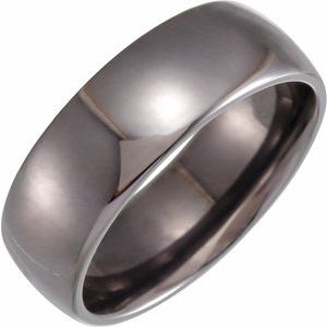 Tantalum 8 mm Half Round Comfort-Fit Size 9.5