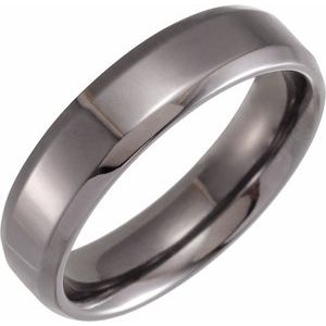 Tantalum 6 mm Beveled Comfort-Fit Band Size 8