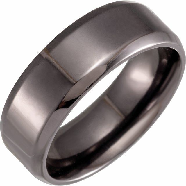 Tantalum Polished Beveled-Edge Comfort-Fit Band