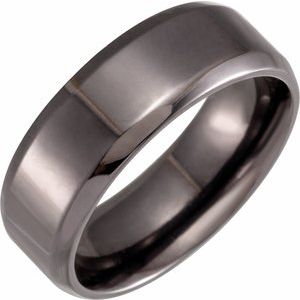Tantalum 8 mm Beveled Comfort-Fit Band Size 8