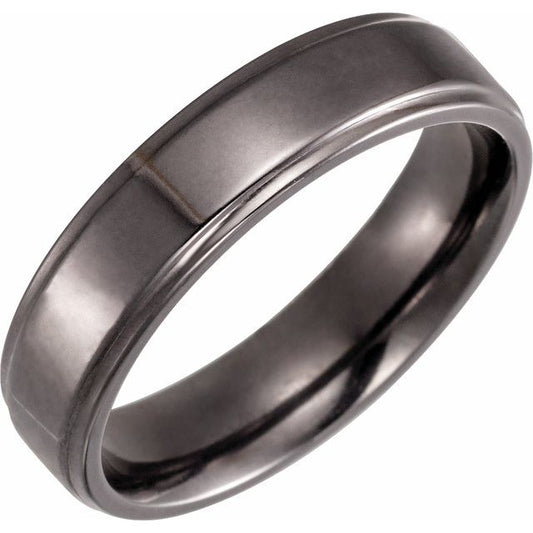 Tantalum Polished Stepped-Edge Comfort-Fit Flat Band