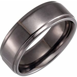Tantalum 8 mm Flat Step-Edge Comfort-Fit Band Size 9